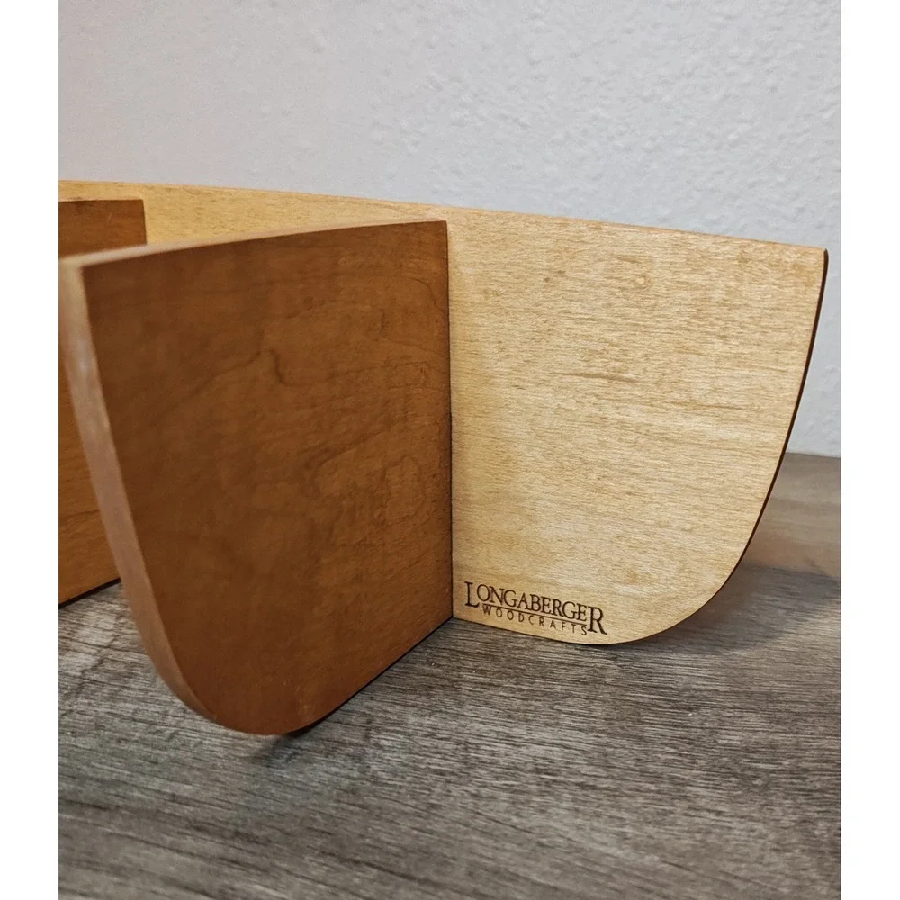 Longaberger 1995 Storage Solutions‎ Woven Wood Basket 8 Leather Handles Signed
